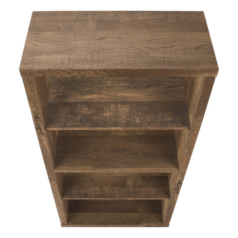 11.75" x 23.75" x 47.5" Cappuccino Particle Board Adjustable Shelves Bookshelf